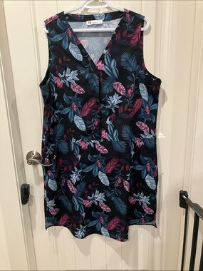 FIG CLOTHING Dress Sleeveless Floral PINK BLACK XL